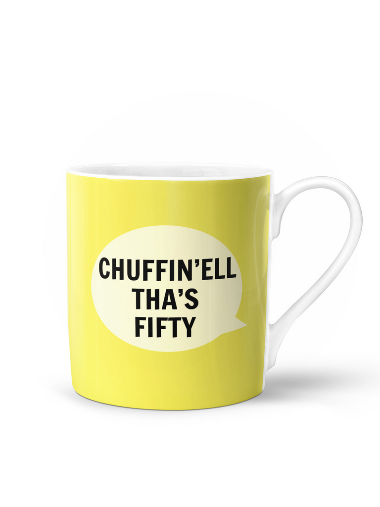 Chuffin'ell Tha's Fifty Mug – thoughtful gifts and beautiful finds from C&K, an independent lifestyle store in Settle.