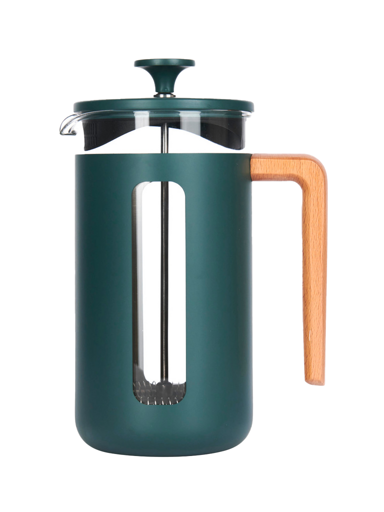 Pisa 8 Cup Cafetière Green Wood Handle – quality kitchenware & dining essentials by C&K, an independent lifestyle store in Settle.