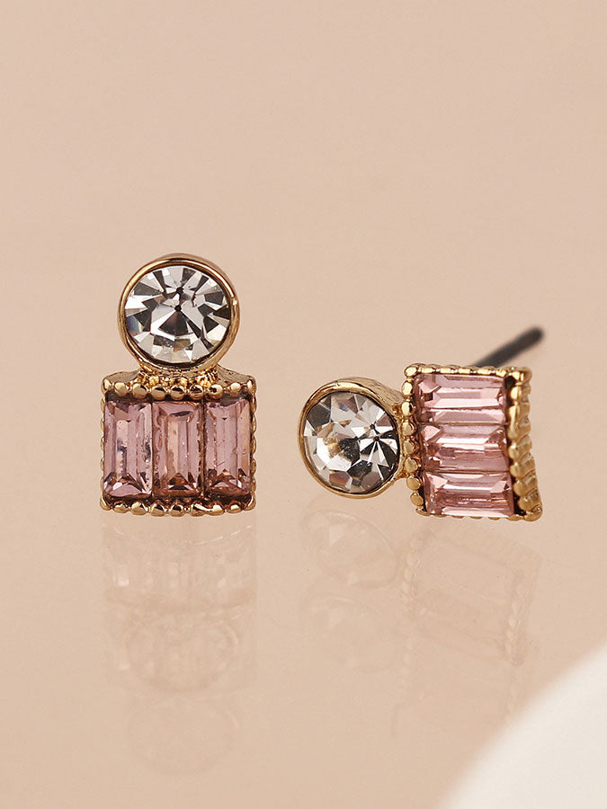 Faux Gold & Pink Crystal Studs – stylish accessories from C&K, an independent lifestyle store in Settle, North Yorkshire.